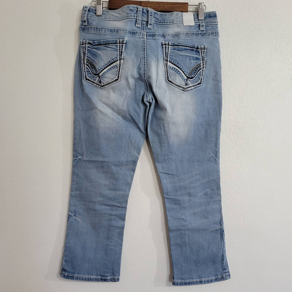 Maurices Blue Ankle Cropped Jeans with Distressed Details - Picture 2 of 9